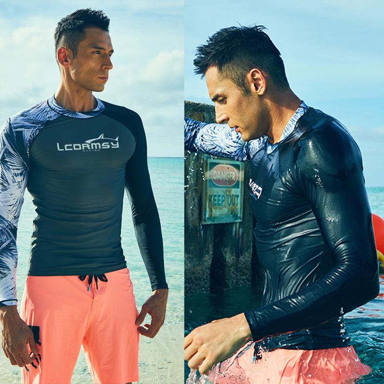 Men's Quick-Dry Sun Protection Long Sleeve Wetsuit for Swimming & Freediving