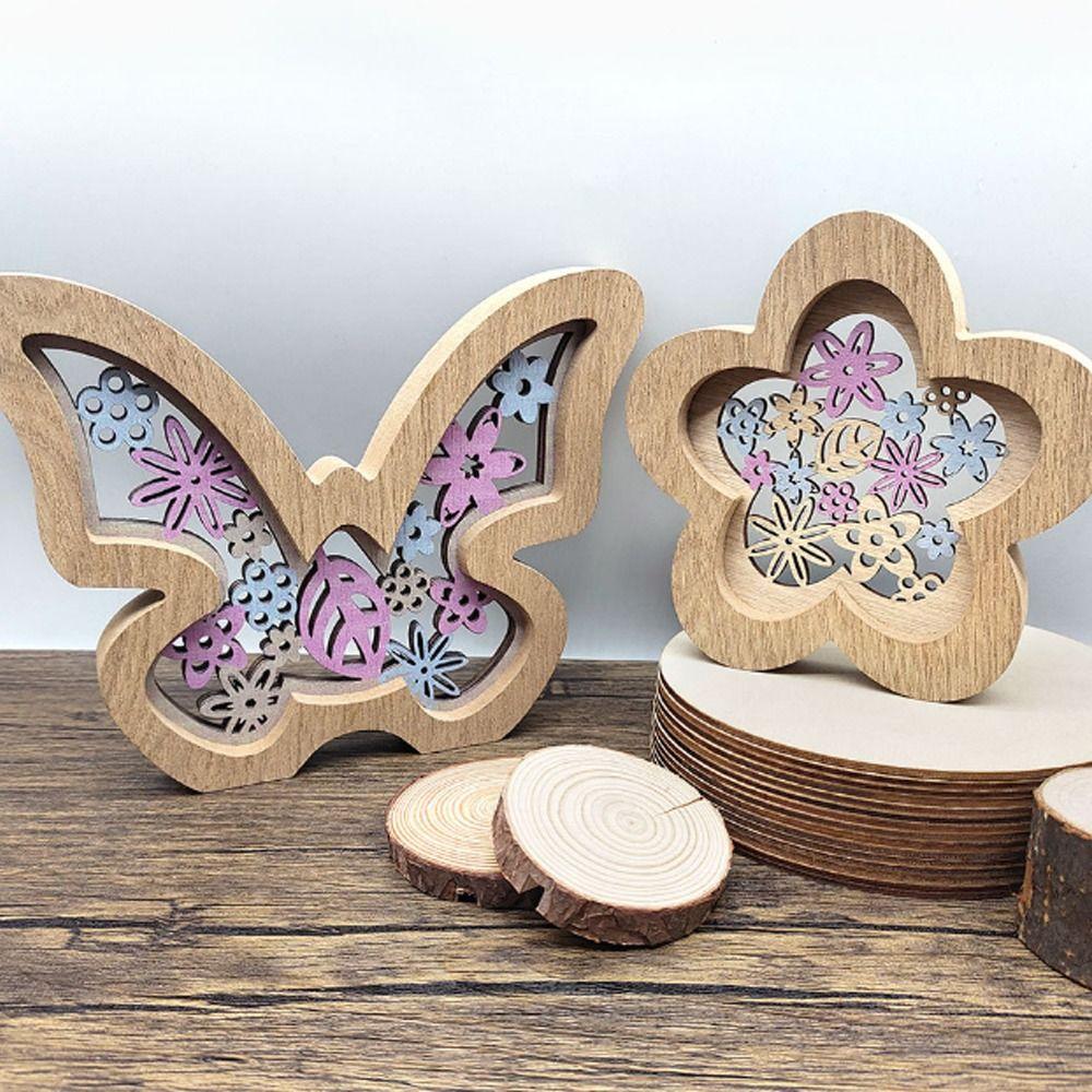 

Handmade 3D Animals Desktop Sign Butterfly Rabbit Flower Happy Easter Decor Kids Gift Style 5
