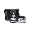 Air Jordan 1 Slip Resistant Abrasion Resistant Low Top Vintage Basketball Shoes Men's Black Brown 553558-131(Team85-S-BOX-A)
