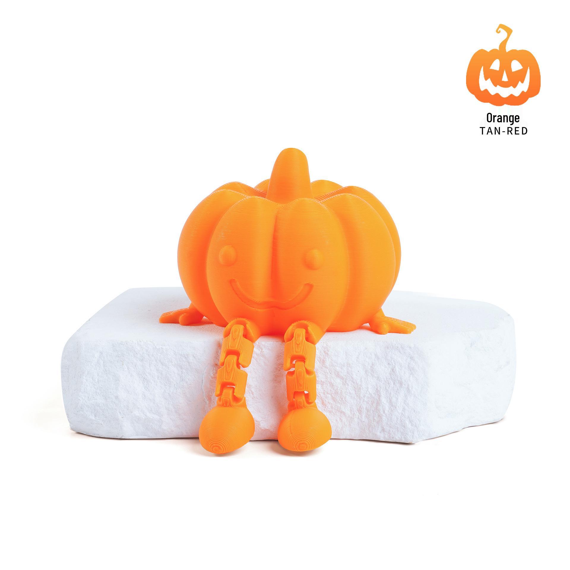 

3D-печатная фигурка человека-тыквы-скелета на Хэллоуин с подвижными частями - Креативный декор и коллекционная модель в подарок