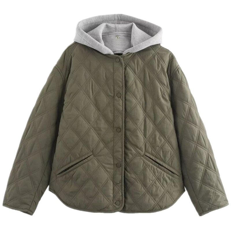 Western Style 2024 Autumn and Winter New Women Clothes Hood Round Neck Long Sleeve Warm Cotton-padded Jacket Jacket 8073246