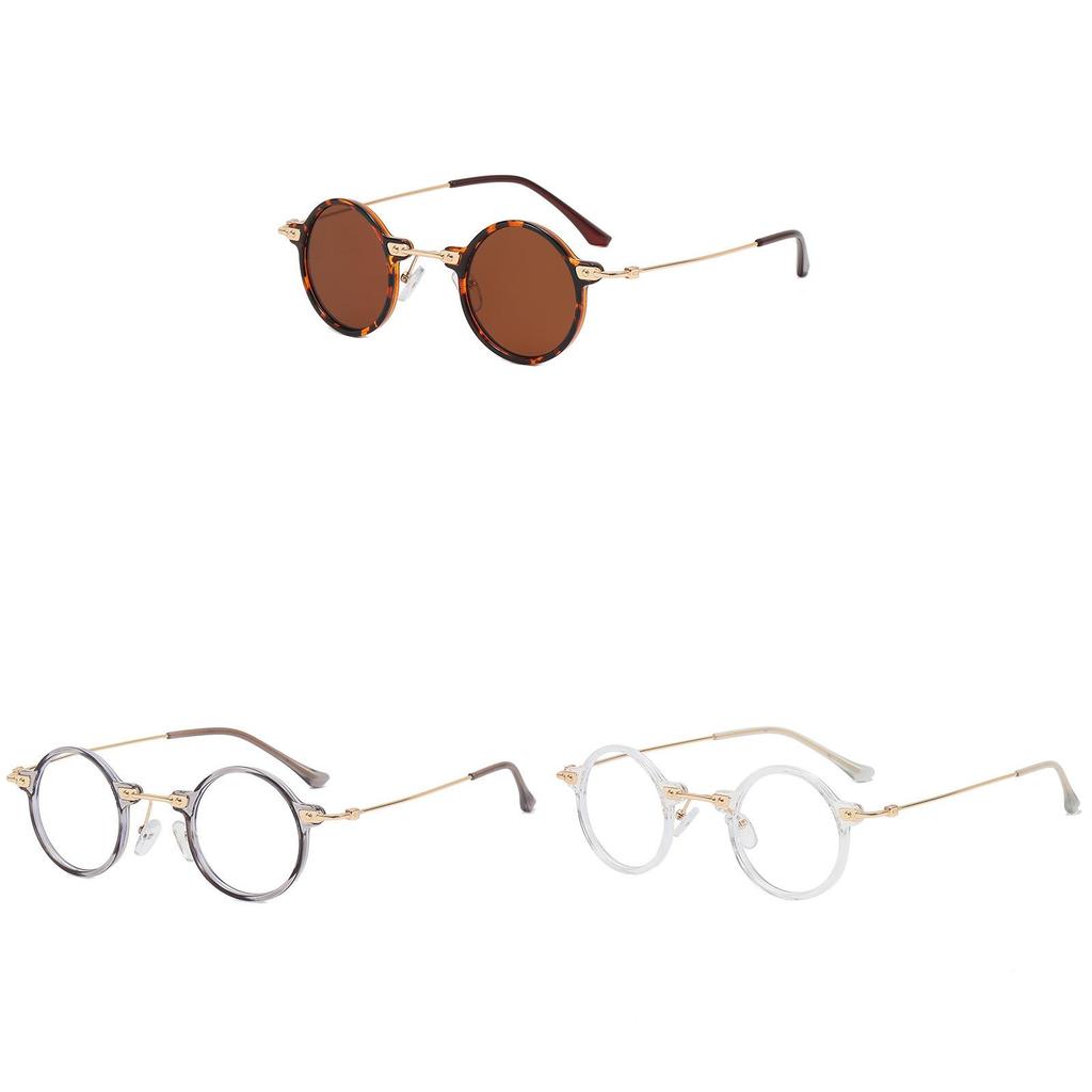 Punk Style Round Flat Glasses With Uv Protection For Men And Women Summer