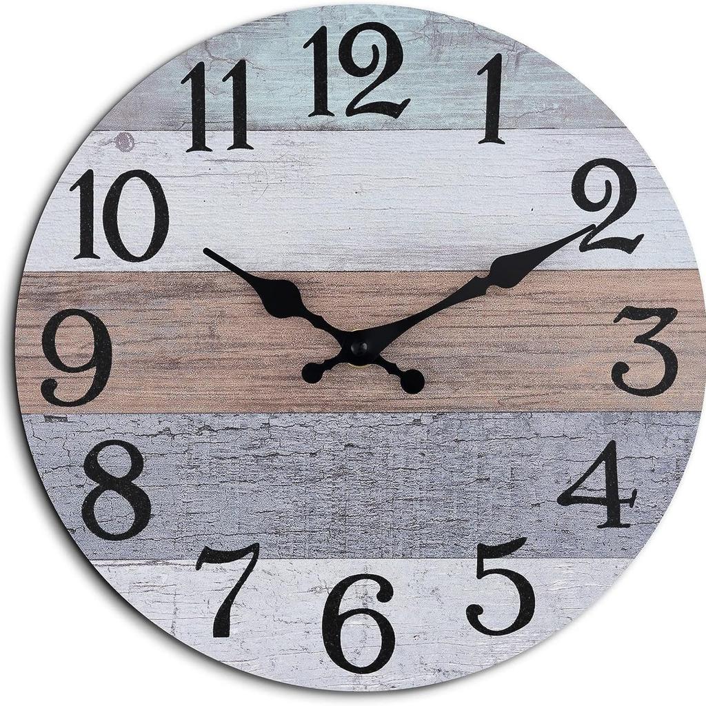 10palcové tiché dekorativní dřevěné nástěnné hodiny do obývacího pokoje a ložnice