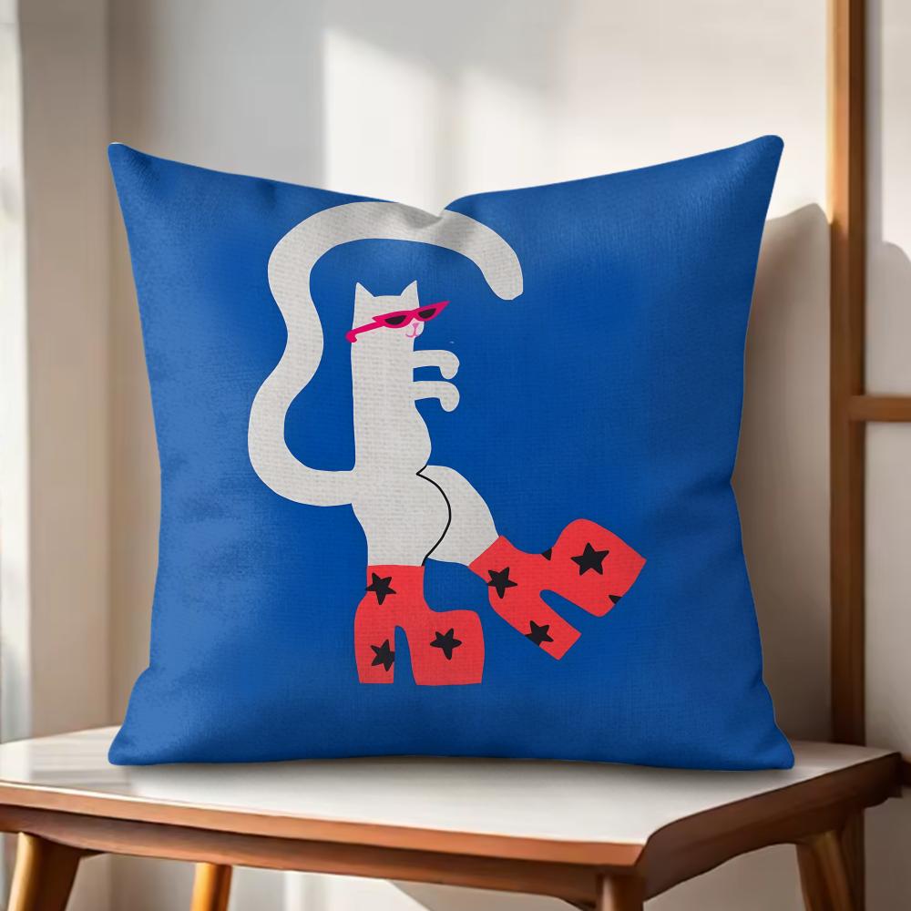 Classic Abstract Animals Cushion Cover Natural Linen Organic Fabric DoubleSided Printing Couch Pillow Covers Home Decor