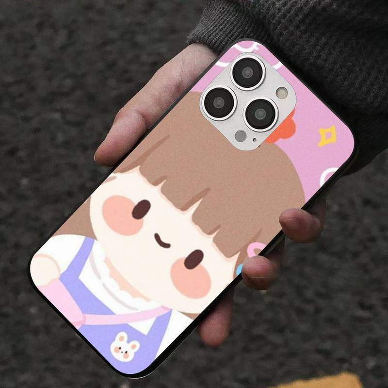 Cute Cartoon Girl Phone Case For Iphone 7 8 Plus X Xr Xs 11 12 13 Se2020 Mini Mobile Iphones 14 Pro Max Case