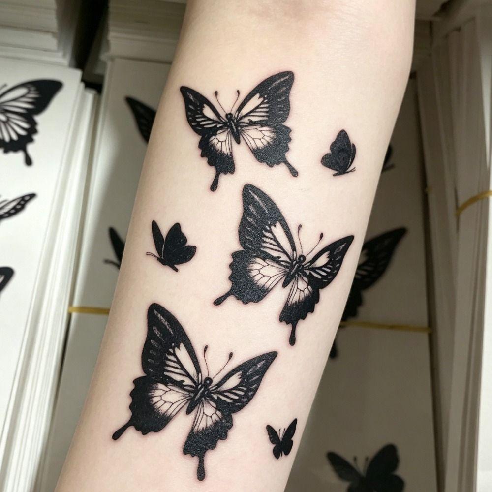 Transfer Tattoos Butterfly Tattoos Sweat Proof Sketch Tattoo Stickers Body Stickers For Women Men