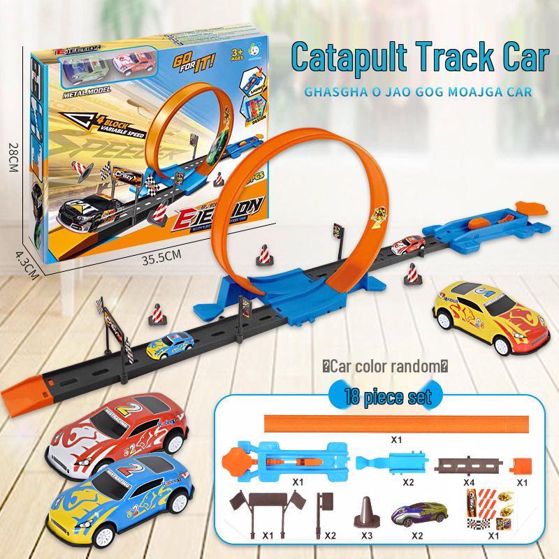 Boys' Metal Racing Toy Cars with Track Set