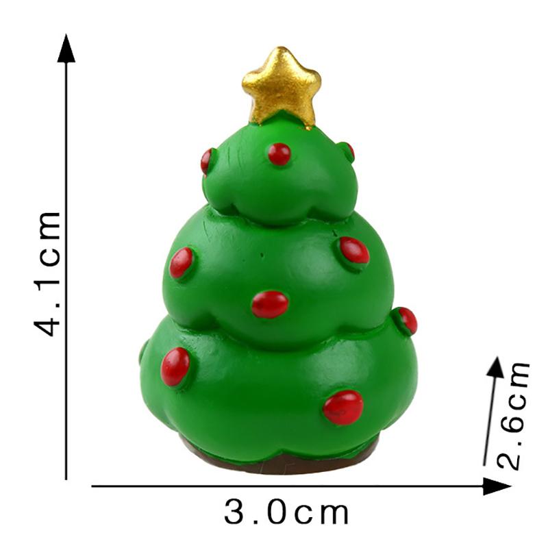 Cartoon Christmas Tree Snowman Santa Claus Micro Landscape Resin Decoration Ornaments Dollhouse Cute Gardening Accessories