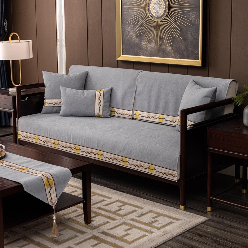 

Новый китайский стиль Gambol диванная подушка Four Seasons Universal High-End Simple наборы тканей чехол ткань гостиная нескользящий коврик набор 60*60cm серый