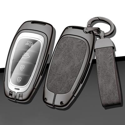 Funda de cuero de aleación de zinc para llave de coche, carcasa para Hyundai Santa Fe Tucson 2022 NEXO NX4 Atos Solaris Prime2021, accesorios para llave de coche