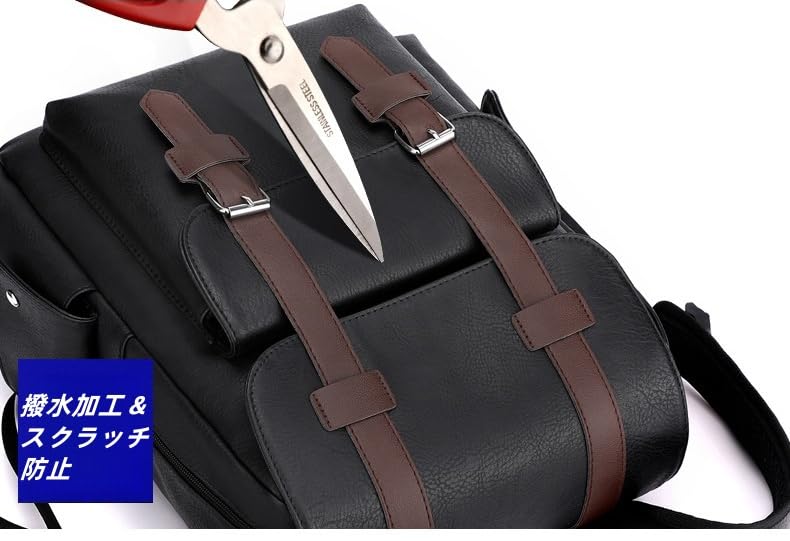 KSTAMP Large Capacity PU Backpack for and Casual Fits Stylish and Perfect for Business and PC, Unisex, Men's Women's, Backpack, 15.6-inch PC, Popular,