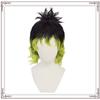 Demon Slayer Gyutaro Shabana Cosplay Parrucca Tatuaggio Adesivo Daki Brother Nero Capelli Verdi Nuovo Anime Kimetsu No Yaiba Upper Rank Six