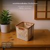 Lidded Woven Basket Handwoven Household Storage with Lid for Living Room, Women