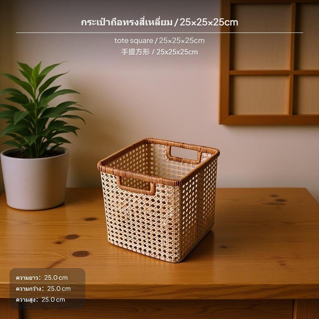 Lidded Woven Basket Handwoven Household Storage with Lid for Living Room, Women