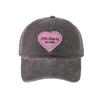 Retro Washed Cotton Letter Embroidered Cap Women Baseball Cap Casual Sun Protection Hat Hip Hop Dad Hat Y2K Pink Love Heart Caps