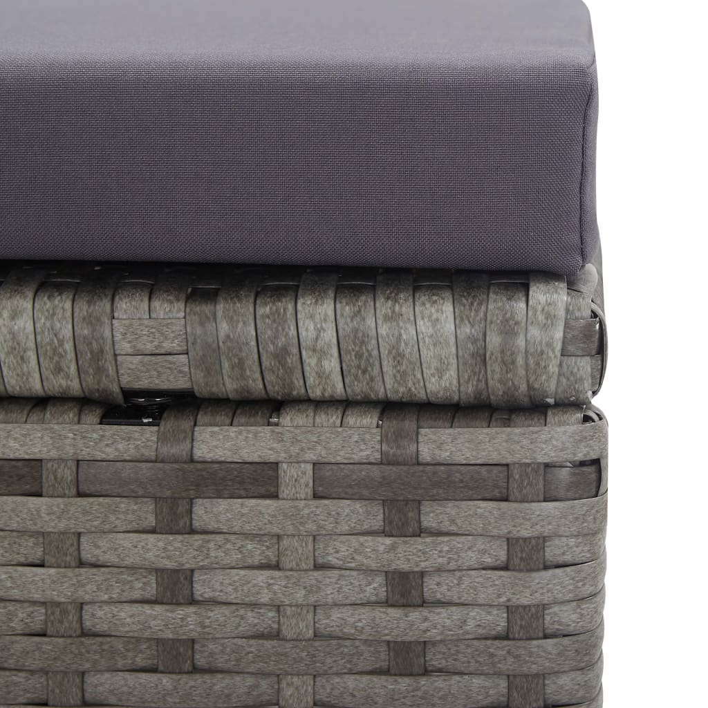 5 Piece Garden Dining Set Poly Rattan & Solid Acacia Wood Anthracite Grey