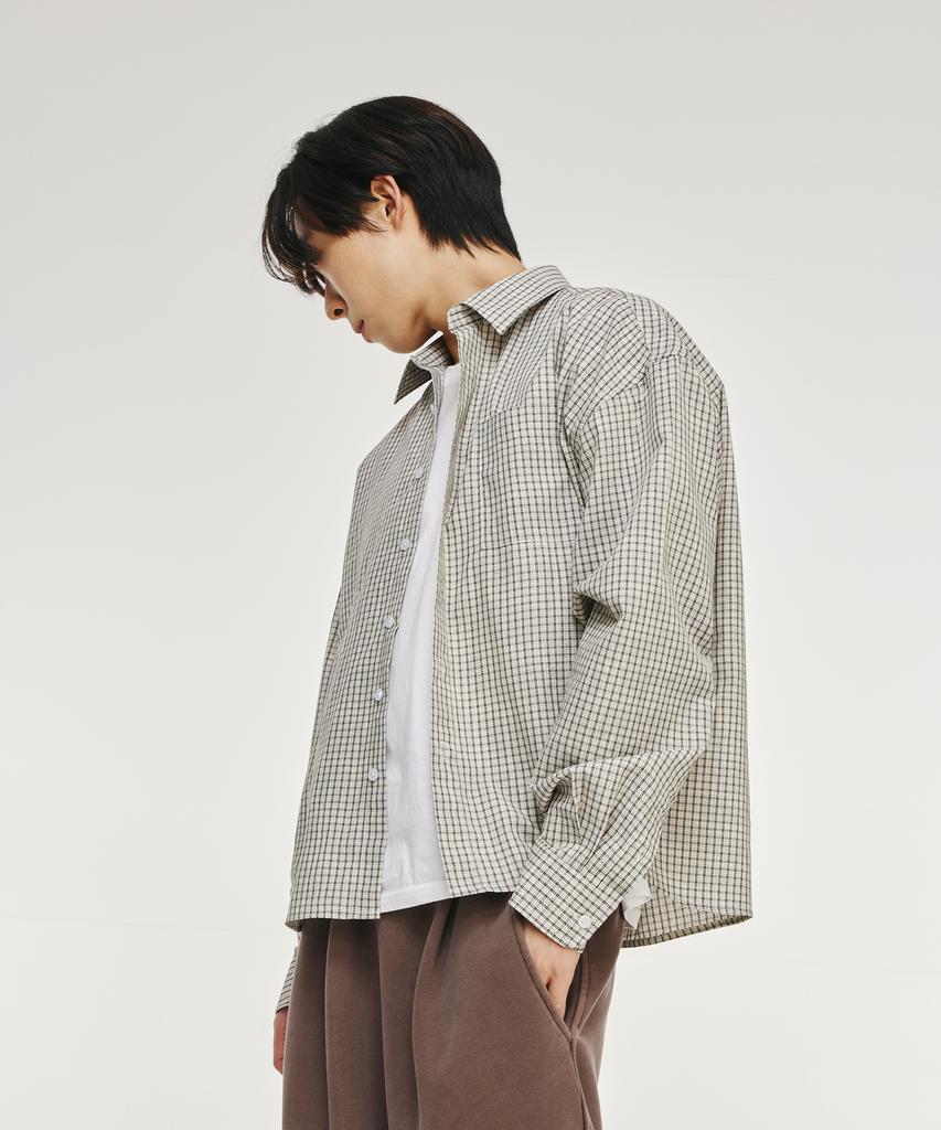 SIGNATURE Crop Check Shirt [White]
