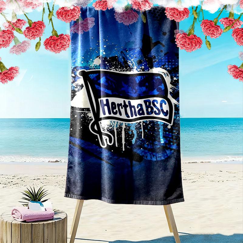 Hertha BSC Print Beach Towel, Large Soft Quick Dry Towel for Beach Camping Swimming