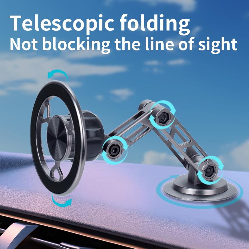 360 Alloy Magnetic Car Phone Holder Stand For iPhone 16 15 14 13 Pro Max Samsung S24 S23 S22 Plus Xiaomi Redmi Note 12 Oppo Windshield Dashboard Mount
