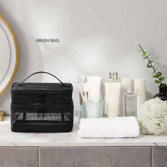 Toiletry Organizer Translucent Travel Cosmetic Bag Large-capacity Makeup Case
