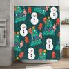 Xmas Shower Curtain Waterproof Fabric Christmas Tree Cartoon Santa Claus Snowman Bunny Rabbit Cute Print Bathroom Decor
