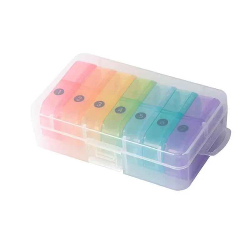 1 Stück Wöchentliche Pillendose Pillenbox 7 Tage Medikamenten Tablettenbox Tragbarer Reise Medikamenten Aufbewahrungsorganizer Geheime Fächer Pillendose