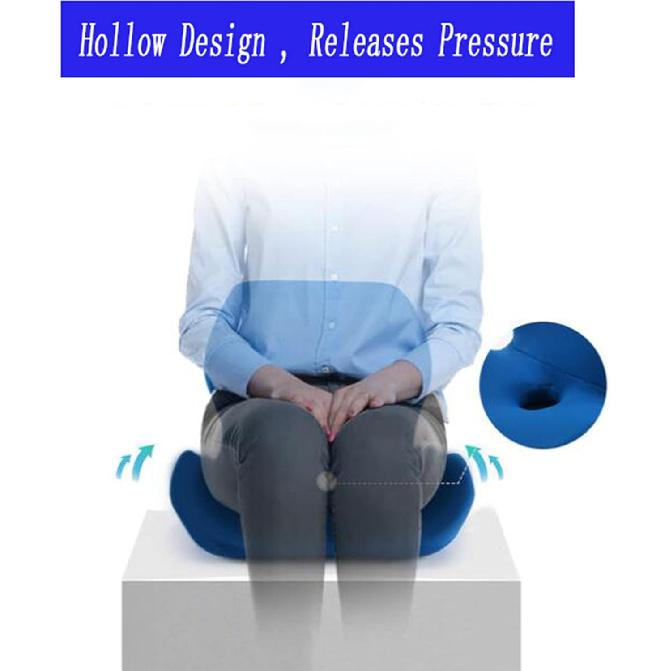 Office Chair Cushions One-Piece Memory Foam Seat Cushion Lumbar Support Cushion for Pback and Butt Ressure Relief , Sciatica Pain , Tailbone