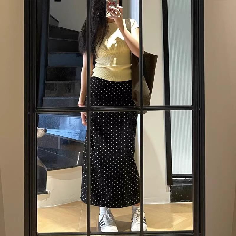 Plus Size Polka Dot High-Waisted A-Line Skirt for Women