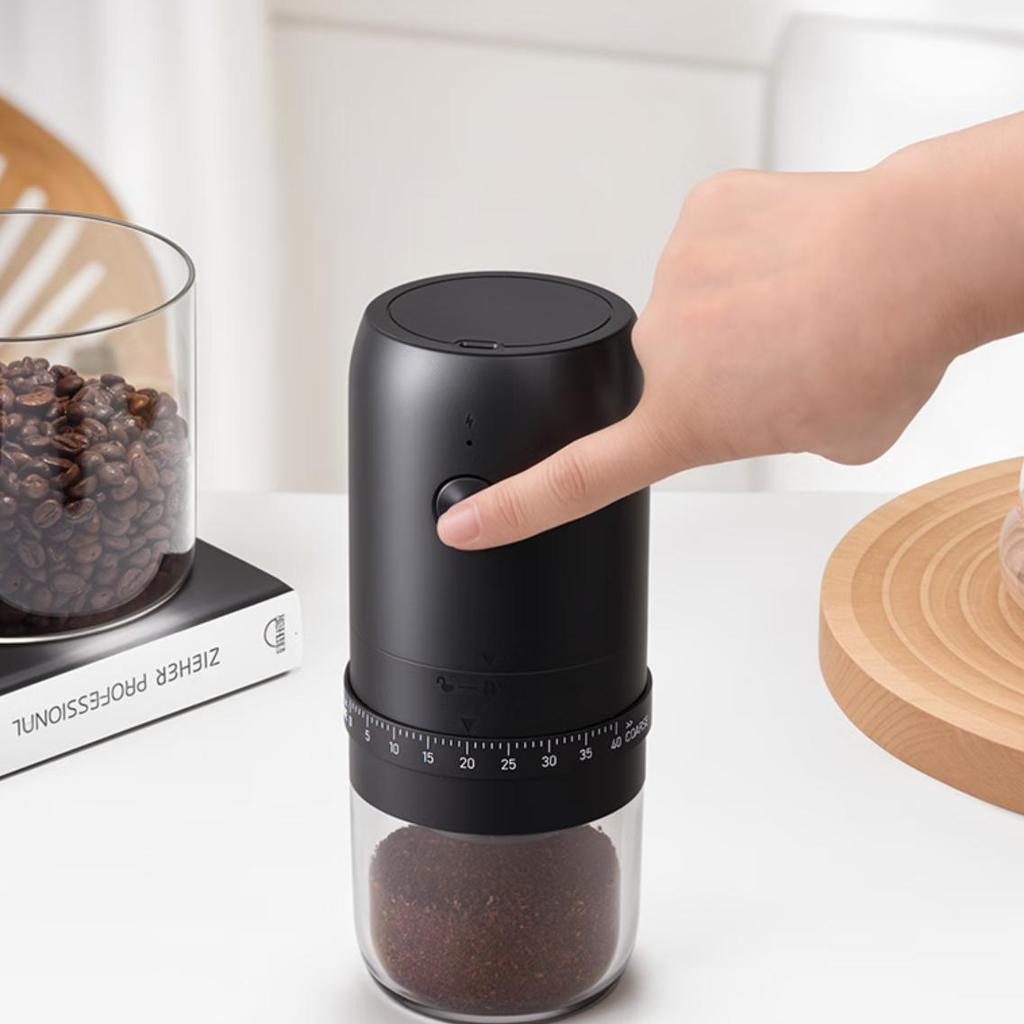 CLITON Electric Coffee Grinder, Hand-Crank Coffee Bean Grinder, Pour-Over Coffee Maker with Filter Cup And Pour-Over Kettle Set