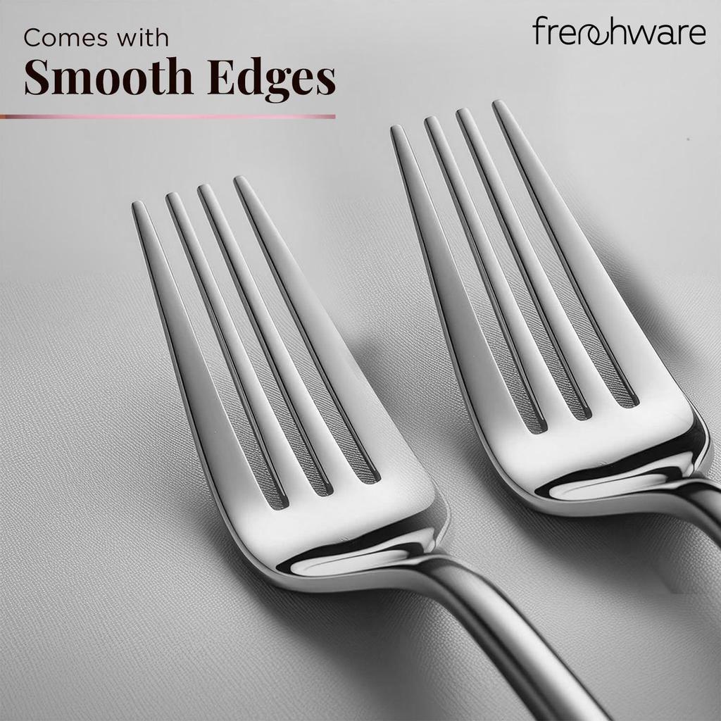 Cutlery (Set of 6, Stainless Steel Sliver Forks Set), 100% Food Grade, Non Toxic, Anti-Rust, Dishwasher Safe, Perfect Gifting Set for All Occasions