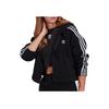 Adidas Logo Casual Hooded Striped Windbreaker Jacket Women Jacket Black GN2811