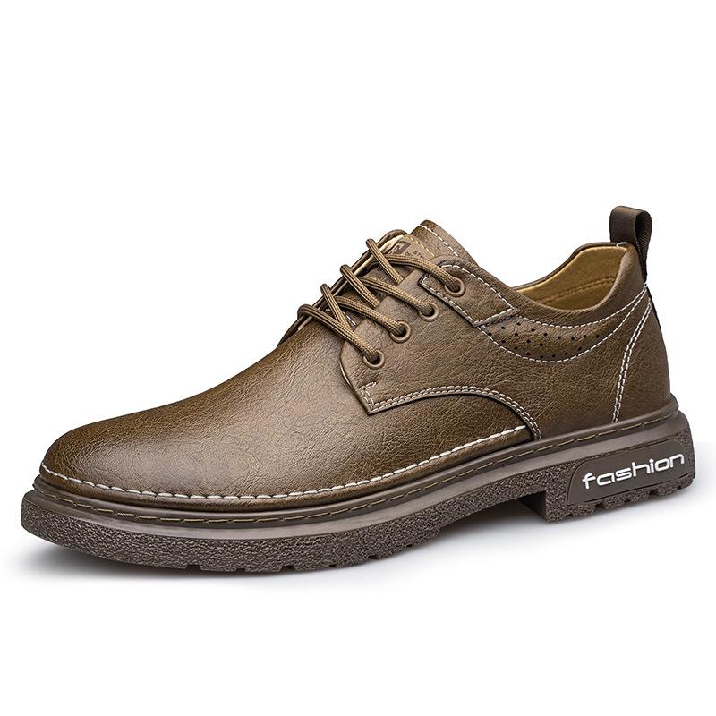 Men s Soft Sole Genuine Leather Lace-Up Formal Business Shoes for Spring/Autumn 42