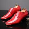 Men's Plus Size Leather Formal Shoes: Trendy Pointed Toe Wedding & Groom Style, Sizes 45-46, Korean Design