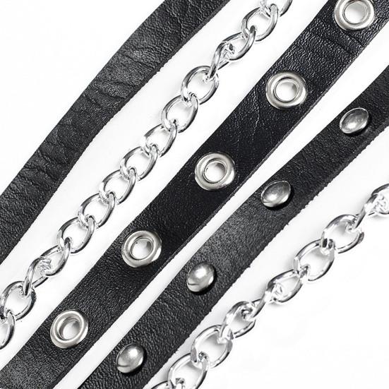 Cinturón de fiesta para mujer, estilo hip hop, gótico, con remaches y múltiples correas, de piel sintética decorativa, estilo punk, a juego, accesorio para ropa