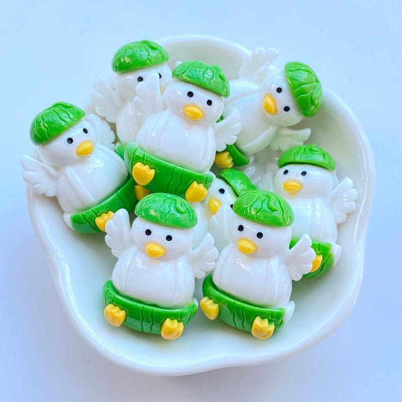 10Pcs New Cute Resin Mini Cartoon Duck Series Flat Back Fit Phone Deco Parts DIY Embellishments for Hair Bows Accessories