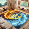 Tappeto in Velluto di Cristallo con Stampa del Leeds United Football, Comodo Assorbente d'Acqua Antiscivolo Tappeto per Pavimenti Interni
