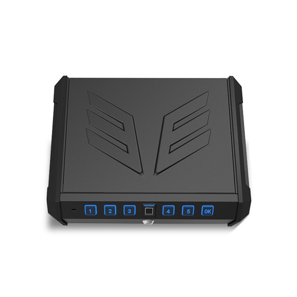 Gun Safe Box Biometric Fingerprint Key Password Access Portable Steel Security 8L Capacity