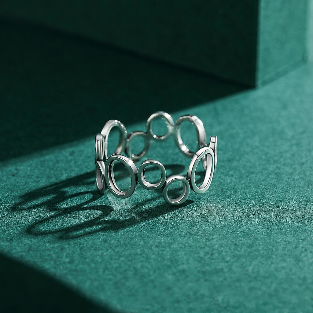 Modian Real 925 Silver Irregular Round Finger Ring Fashion Party Accessories For Women Fine Statement Jewelry Gift