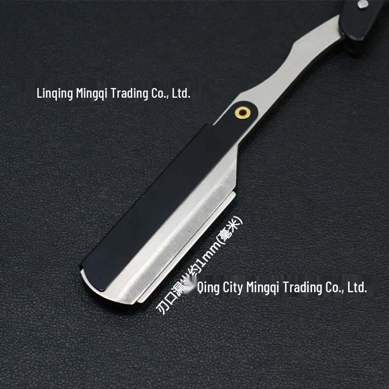 All-Metal Black Manual Razor: Old-Fashioned Shaver & Eyebrow Trimmer