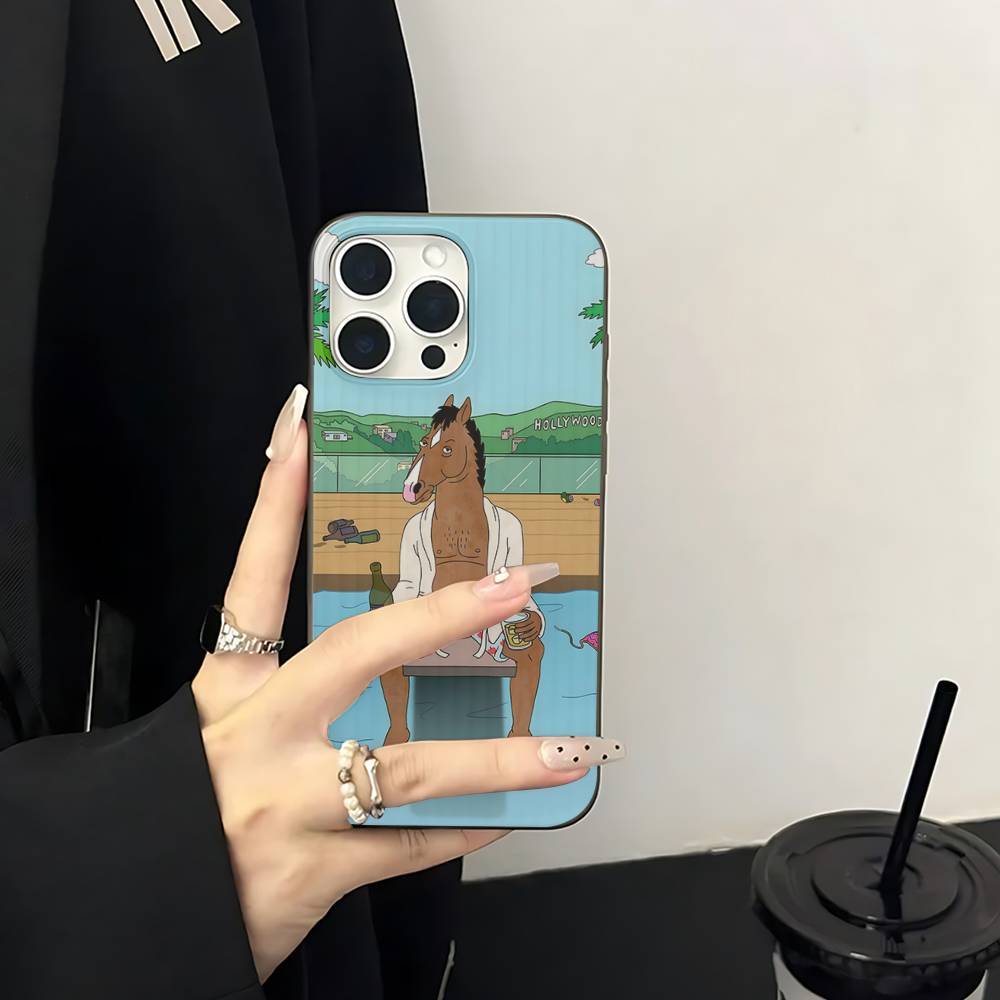Classic B-bojack H-horseman Phone Case For IPhone 17 16 15 11 12 13 14 Pro Max Soft Corrugated Silicone Cover Case