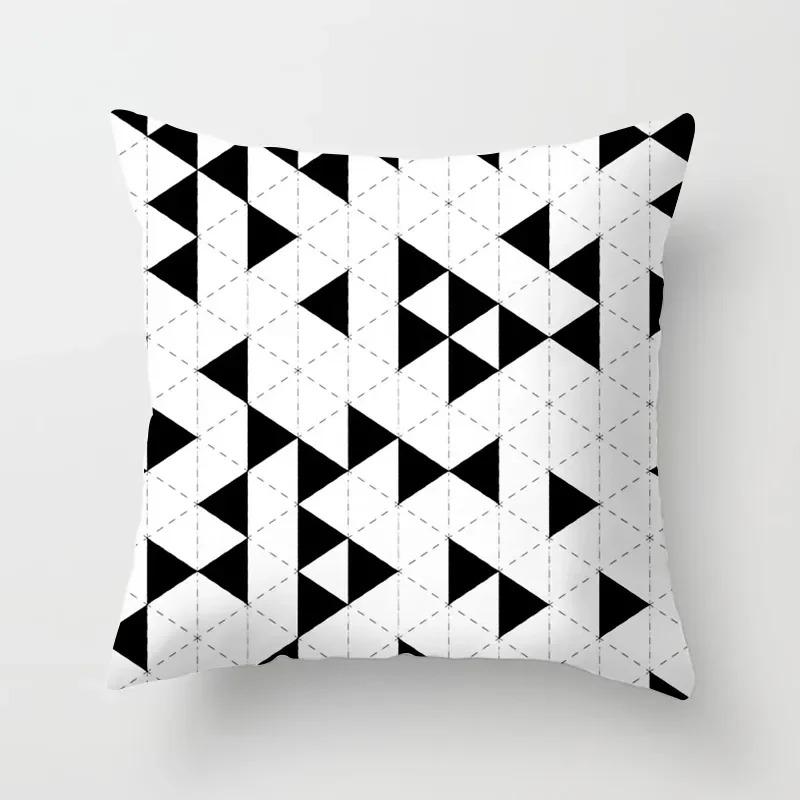 High-grade Black and White Geometric Irregular Pattern Pillowcase Office Living Room Home Pillowcase Car Ornaments