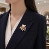 Women Brooch, Snowflakes LOVE Bouquets Compact Versatile Pin, Lapel Collar Badge with Imitation Pearl Cubic Zirconia Inlay