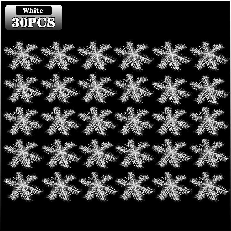 Christmas Snowflakes Plastic Brushed Ornaments Snowflake Tree Hanging Decorations Winter Party Holiday Home Decoration Supplies