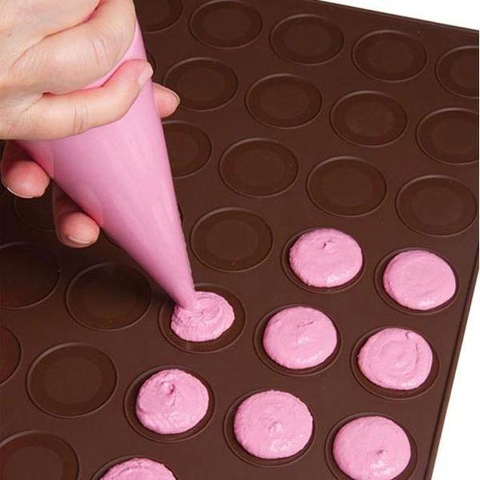 Covoraș pentru macarons - PAVONIDEA - 42 amprente - Silicon - 38 x 30 cm - Compatibil cu mașina de spălat vase