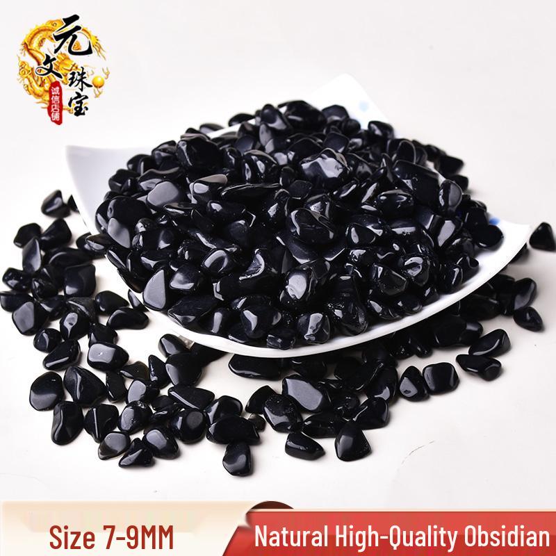 Black Obsidian Crushed Stone Ornament for Fish Tank Purification and Landscaping