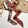 Long streamer bow tied hair retro Dunhuang oil painting silk scarf headband women tied headscarf