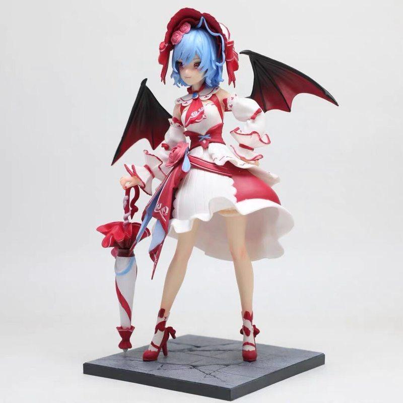 Touhou Project Lolita Dress Remilia Scarlet 25cm Anime Figure Gothic Vampire Girl GK Statue PVC Model Toy Desktop Ornament Gifts
