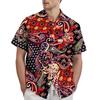 Retro Bohemian Print - Men's Casual Short Sleeved Shirt