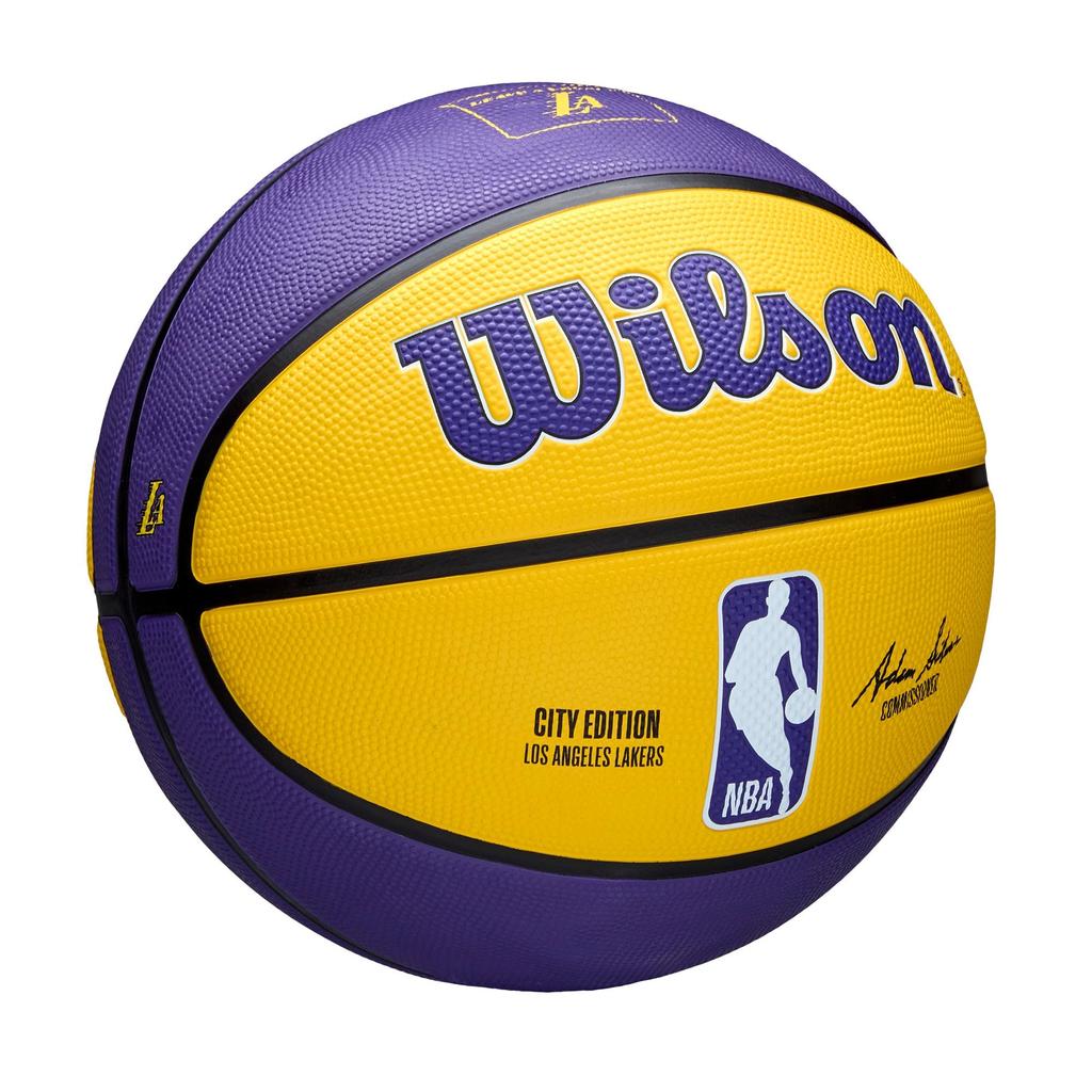 Wilson NBA TEAM City Edition Lakers Basketball (WZ4033914XB7), Outdoor Size: No. 7 (Approx. 24.5cm Diameter), Lakers