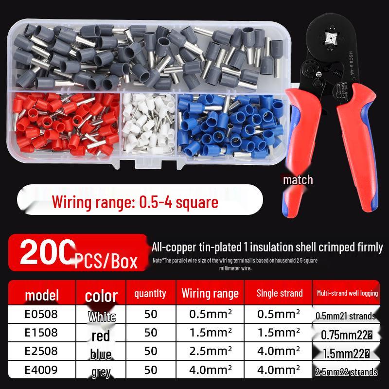 VE Cold Crimp Terminal Kit with Pliers - Quick Wiring Tool for Electricians